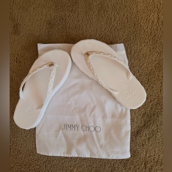 Jimmy Choo Diamond Embossed Rubber Platform Flip flops - Picture 1 of 2